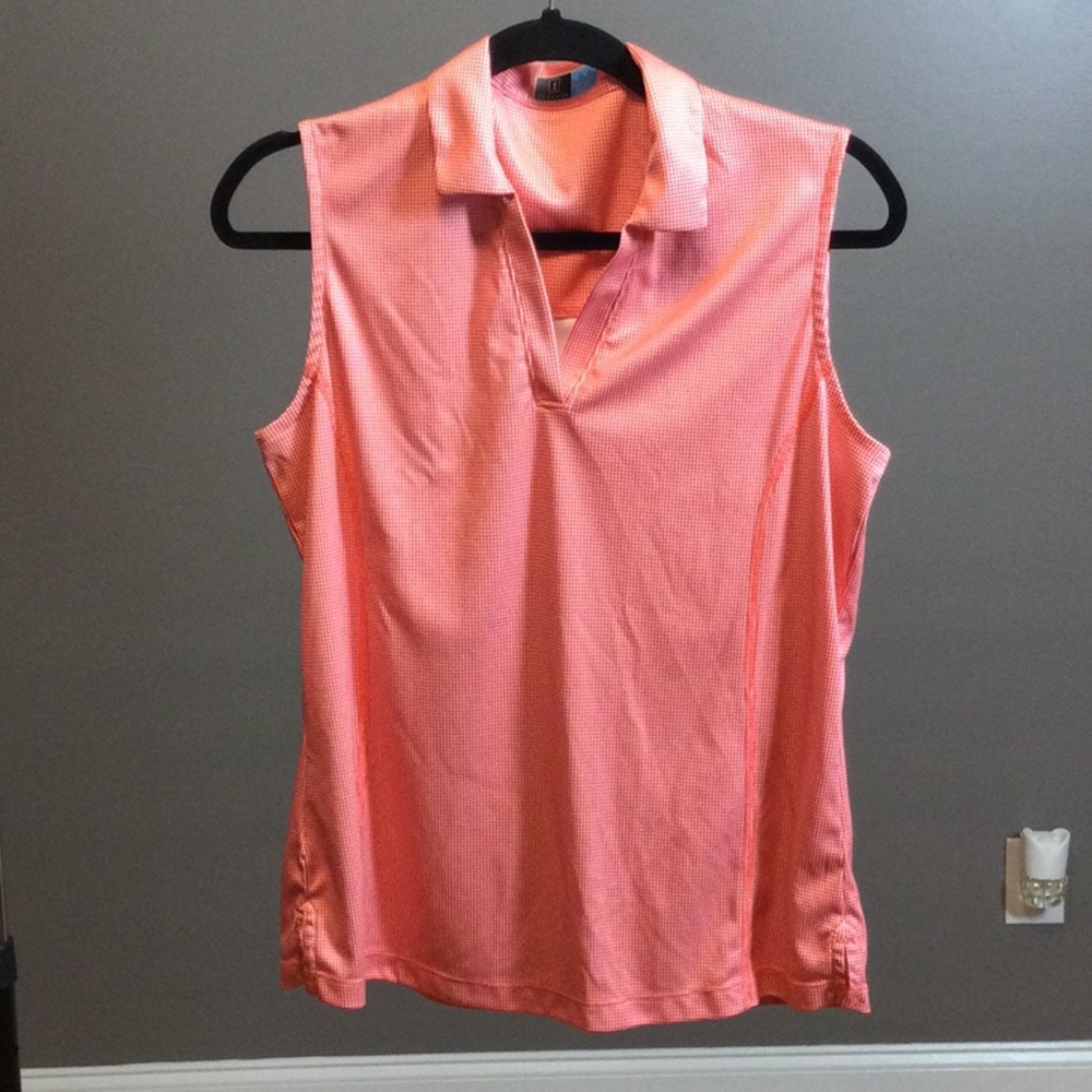 L PGA Tour peach checked sleeveless activity top - Picture 3 of 14